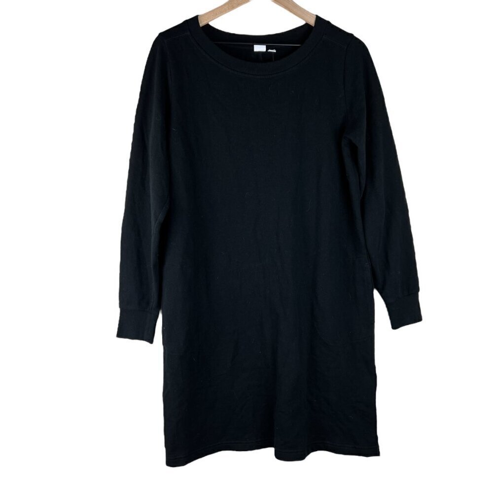 NWT Gap Maternity Black Long Sleeve Pullover Sweatshirt Dress